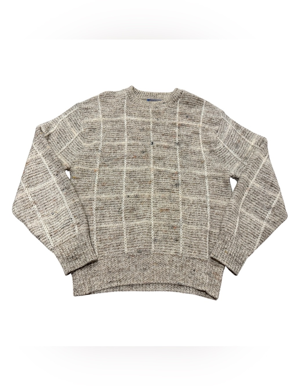 Vintage Pendleton XL Sweater Crewneck 100% Virgin Wool Speckled Beige Pullover